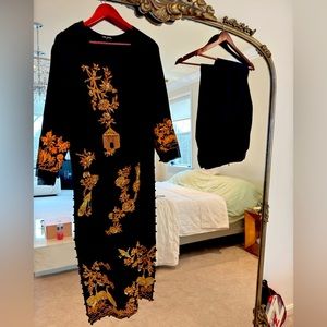 Saira Shakira Small black silk 2 piece outfit